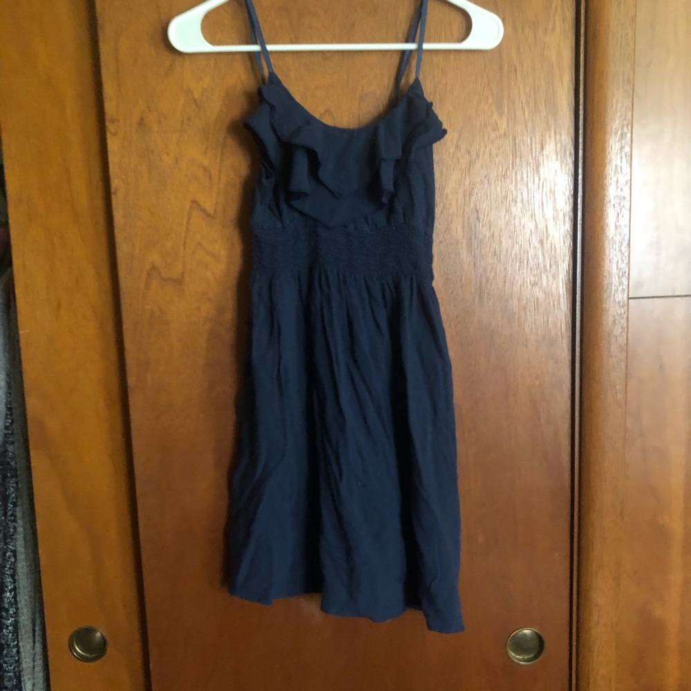 Body central navy blue ruffle dress size:S